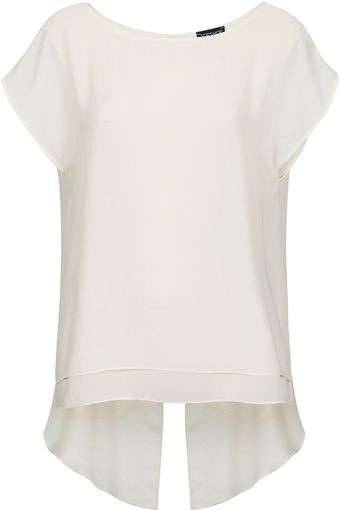 Topshop Open Back Fishtail Blouse - Lyst