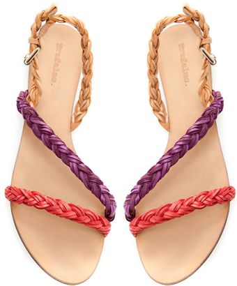 Zara Braided Flat Sandals - Lyst