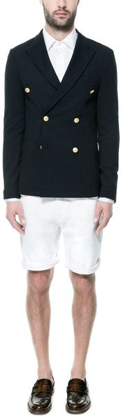 Zara Double Breasted Blazer - Lyst
