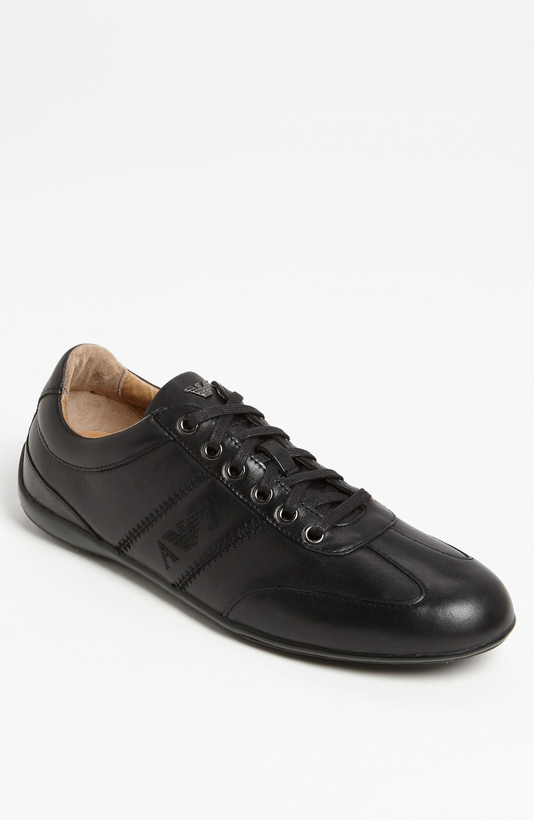 armani sneakers mens armani leather sneaker in black for lyst armani sneakers mens armani leather sneaker in black for lyst