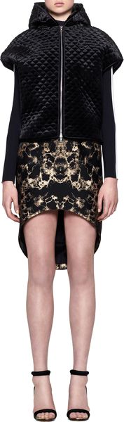 Josh Goot Black Quilted Velvet Hooded Bomber Vest - Lyst