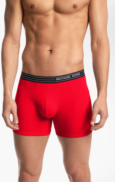 Michael Kors Microfiber Boxer Briefs in Red for Men (chili)