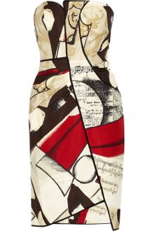 Oscar de la Renta Printed Silk Dress - Lyst