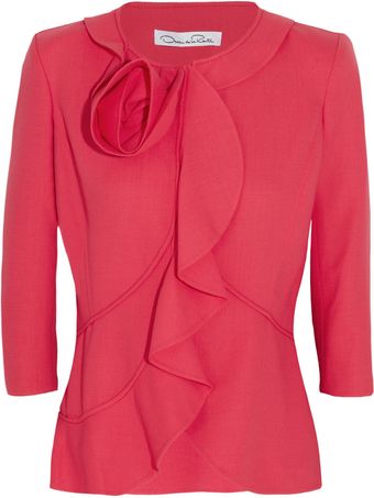 Oscar de la Renta Stretch wool Jersey Jacket - Lyst