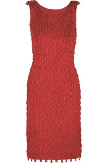 Oscar de la Renta Tassled Silk Georgette Dress - Lyst
