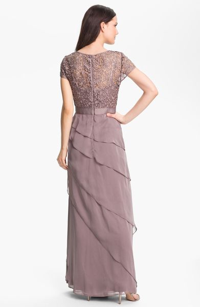 layered chiffon gown