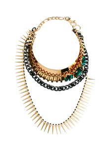 Asos Multirow Gem Spike Torque Necklace - Lyst