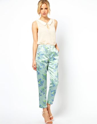 Asos Trousers in Statement Floral Jacquard - Lyst