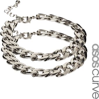 Asos Curve Pack Of Two Chain Bracelets - Lyst