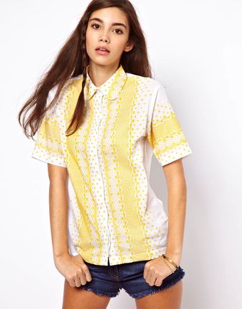 Asos Shirt with Contrast Bright Embroidery - Lyst