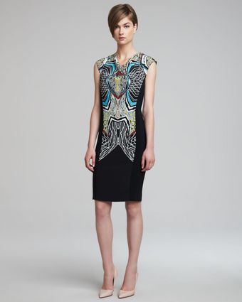 Etro Drapeneck Sleeveless Sheath Dress  - Lyst