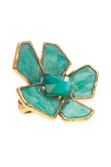 Oscar de la Renta Large Resin Stone Flower Ring