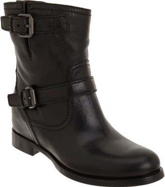 Prada Wedge Moto Ankle Boot - Lyst