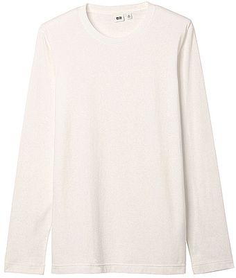 Uniqlo Premium Cotton Crew Neck Long Sleeve T-Shirt - Lyst