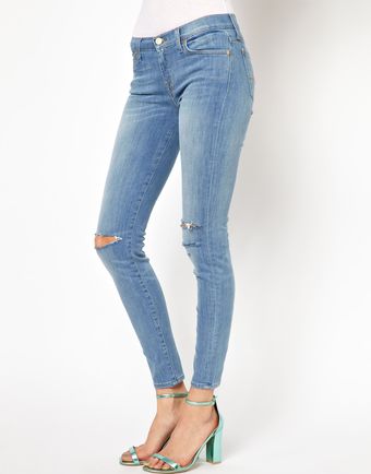 7 For All Mankind Ripped The Skinny Jeans - Lyst