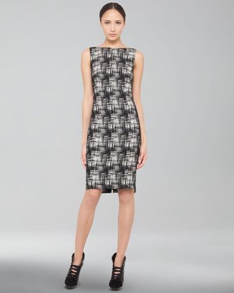 Akris Punto Crosshatchprint Bateau Dress - Lyst