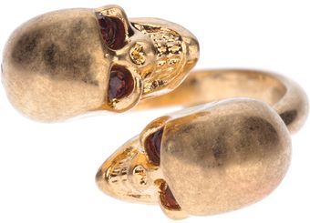 Alexander McQueen Double Skull Ring - Lyst
