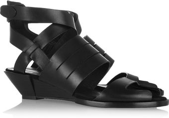 Alexander Wang Dalane Cutout Leather Wedge Sandals - Lyst