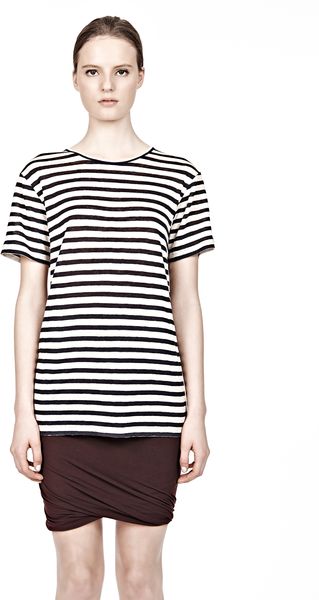 Alexander Wang Linen Stripe Tee - Lyst