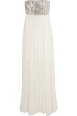 Alice + Olivia Shira Sequinned Silk Chiffon Gown