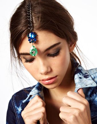 Asos Double Gem Spike Tikka Hair Clip - Lyst