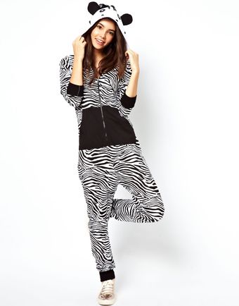 Asos Onesie in Zebra Style - Lyst