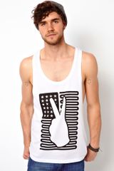 Asos Vest with Peace Usa Flag Print