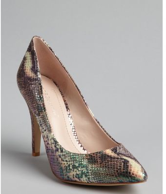 BCBGeneration Purple Shimmer Snake Printed Fabric Cielo Pumps - Lyst