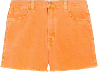 Christopher Kane Neon Stretch denim Cutoff Shorts - Lyst