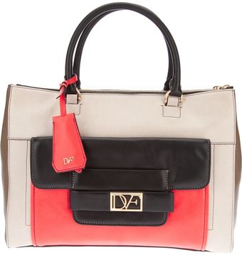 Diane Von Furstenberg Eva Colour Block Tote - Lyst
