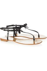 Giuseppe Zanotti Patent Leather and Satin Sandals