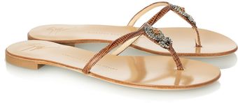 Giuseppe Zanotti Lizardeffect Leather Sandals - Lyst