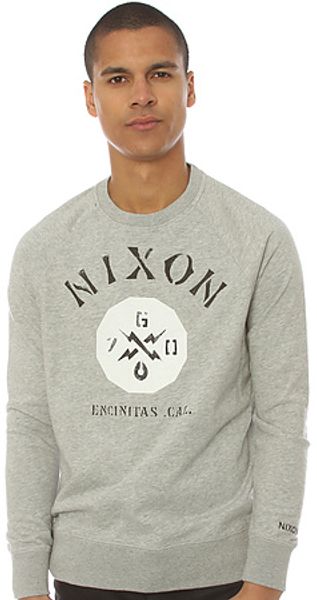 Nixon The Series Crewneck Sweatshirt in Heather Grey - Lyst