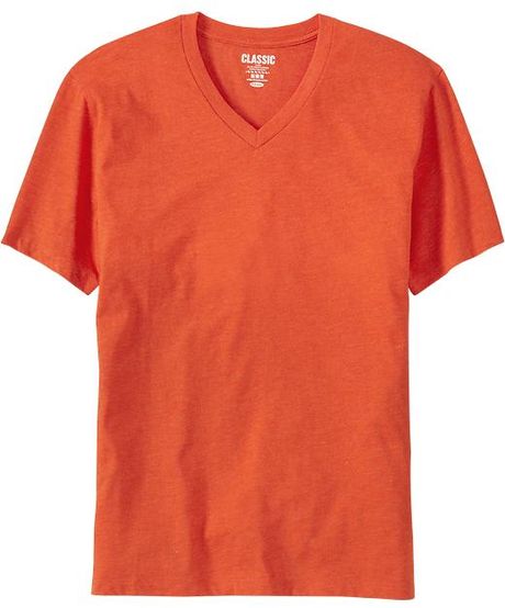 Old Navy Classic Vneck Tees in Orange for Men (bittersweet orange)