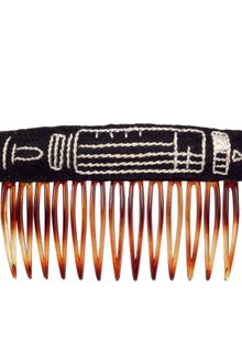 Olympia Le-Tan Hand Embroidered Felt Haircomb - Lyst