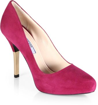 Prada Suede Pumps - Lyst