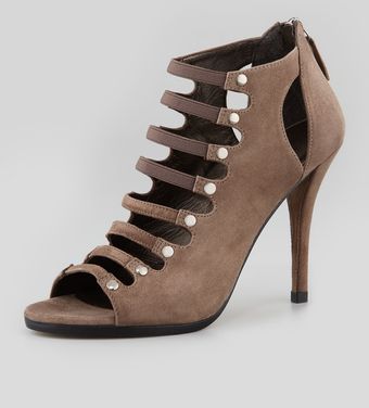 Stuart Weitzman Marie Gladiator Suede Bootie - Lyst