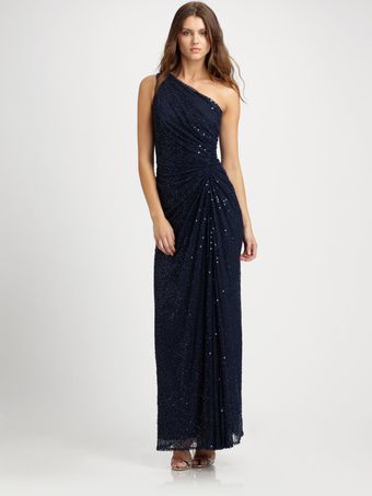 Tadashi Shoji Sequined Gown - Lyst