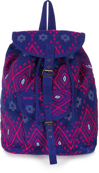 Topshop Diamond Jacquard Backpack - Lyst