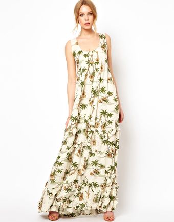 Traffic People Tiered Maxi Dress in Shipwrecked Print - Lyst