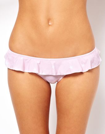 Wildfox Star Print Frill Bikini Pant - Lyst