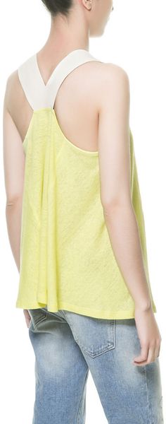 Zara Top with Contrasting Straps - Lyst