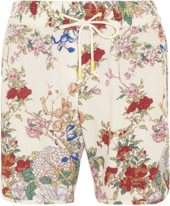 Zimmermann Stardust Printed Stretchcrepe Boardshorts - Lyst