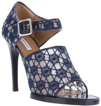 Carven Lace and Patent Sandal - Lyst