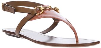Gucci Contrast Horsebit Sandal - Lyst