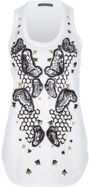 Alexander McQueen Honeycomb Winged Bee Tank Top - Lyst