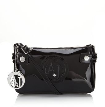 Armani Jeans Small Patent Messenger Bag - Lyst