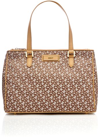 DKNY Saffiano Tan Large Tote Bag - Lyst