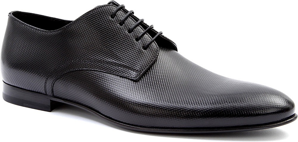 Hugo Boss Minier Embossed Leather Derby Shoes in Black for Men | Lyst