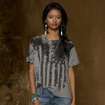 Ralph Lauren Flag Boyfriend Tee - Lyst
